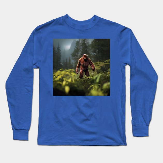 Sasquatch in Nature Long Sleeve T-Shirt by Grassroots Green